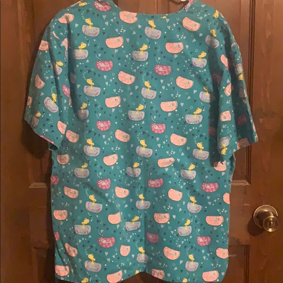 Womens Large Short Sleeve Scrub Top - Picture 6 of 8